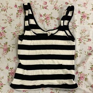 BP white and black stripped tank top